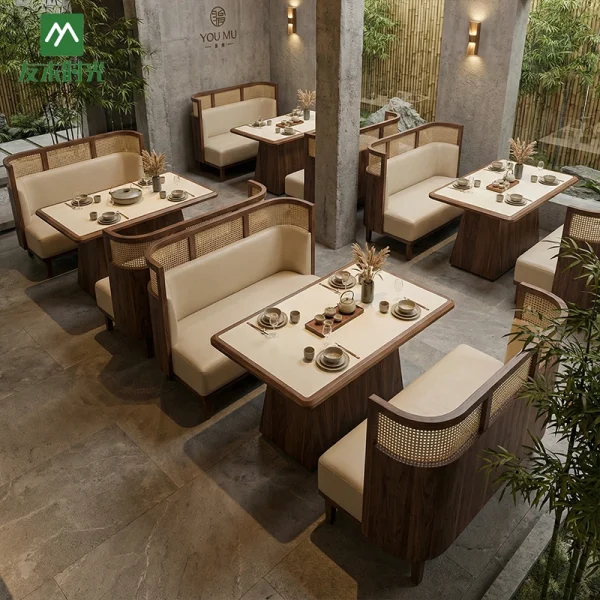Custom Restaurant Furniture Factory Supply — Perfectly Suited for Chinese and Southeast Asian-themed Dining Spaces, as Well as Cozy Restaurant Environments