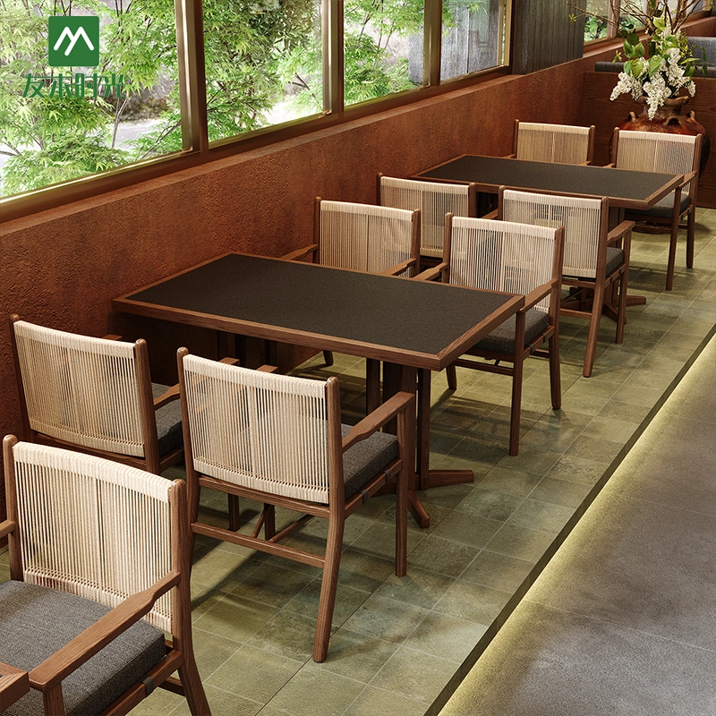 Wholesale Wood & Woven Rope Restaurant Table and Chair Set 1760 – One-stop Restaurant Furniture Manufacturer - Imagen 4