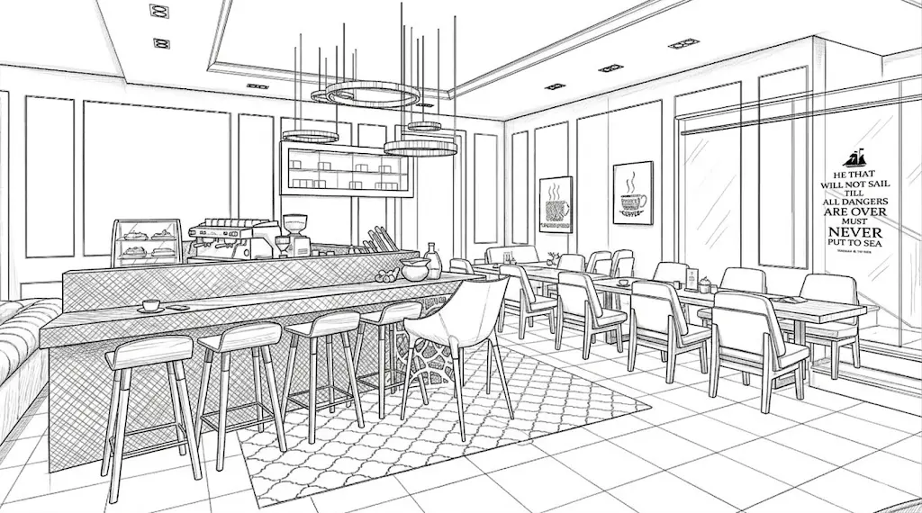 reasonable coffee shop space planning