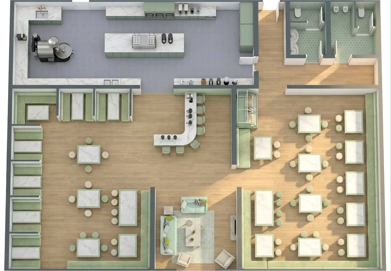 space planning and café layout optimization