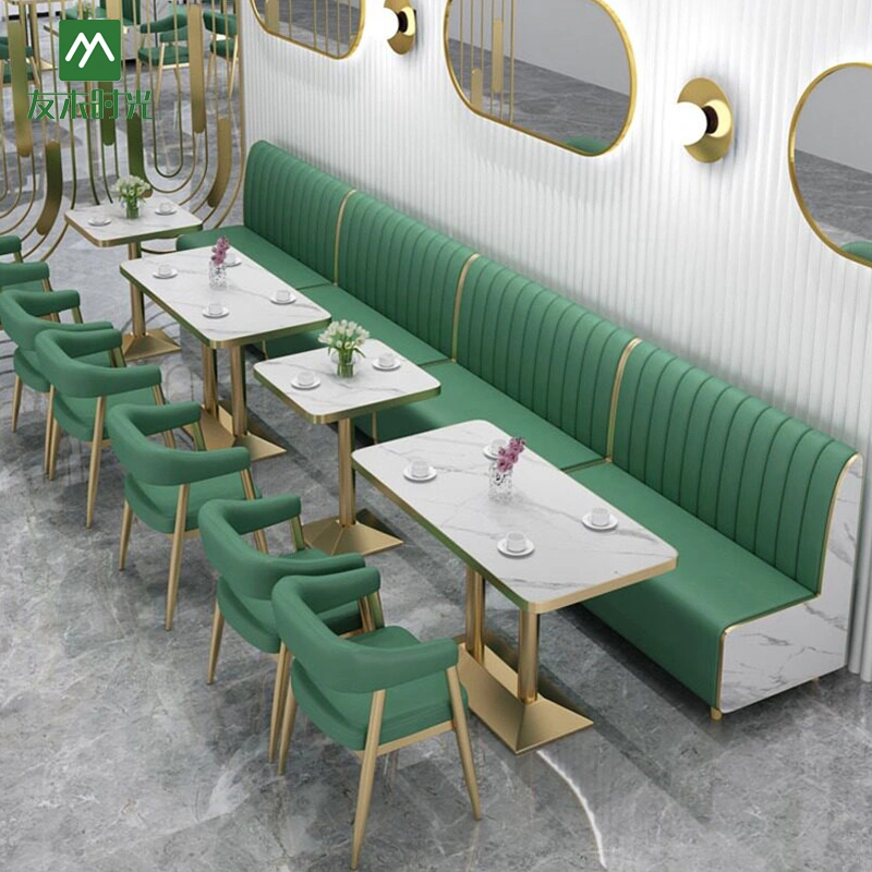 Wholesale Light Luxury Commercial Restaurant Table, Booth Seating, and Chair Sets, Suitable for Cafes, Dessert Shops, Theme Restaurants - Image 2