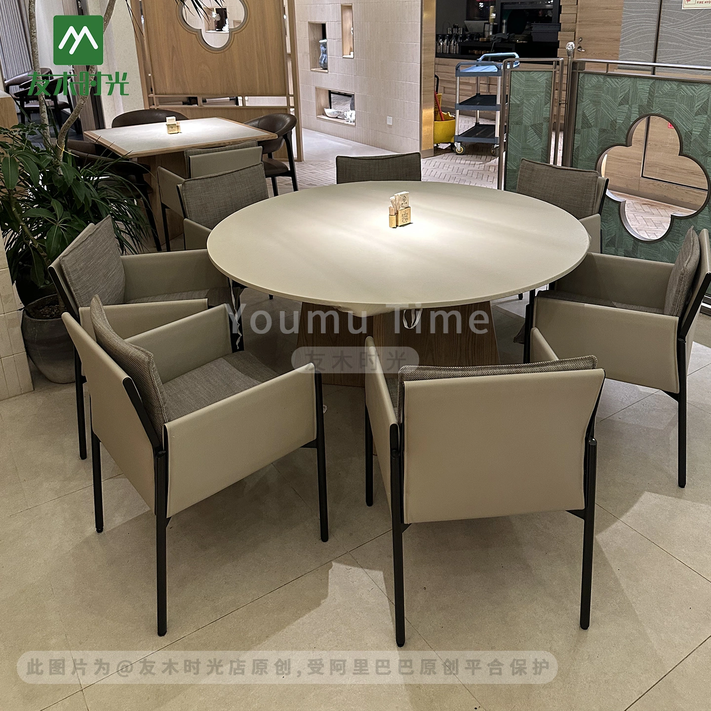 Wholesale White Modern Oriental Restaurant Furniture Set with Upholstered Chairs and Wooden Dining Tables for Hotel Café Tea House - Imagen 3
