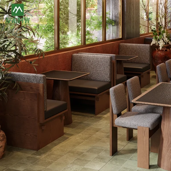 Wholesale Log-style Commercial Restaurant Furniture, Solid Wood Dining Chairs, Slate Dining Tables, Long Booth Sofas