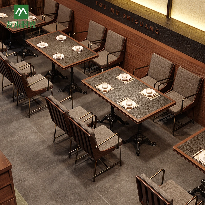 Wholesale Premium Wooden Warm Restaurant Furniture sets, including booth sofas. Suitable for commercial restaurants and cafes. - Image 4