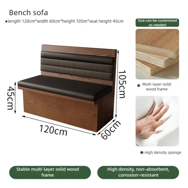 Factory-Direct Warm Wood Grain Solid Wood Dining Table and Chair Sets, Booth Seating, and Sofas for Restaurants and Cafes – Support Customization