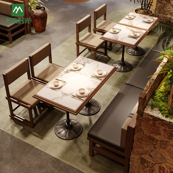 Wholesale Elegant Restaurant Furniture Set – Ideal for Vintage Cafés, Inns & Casual Dining