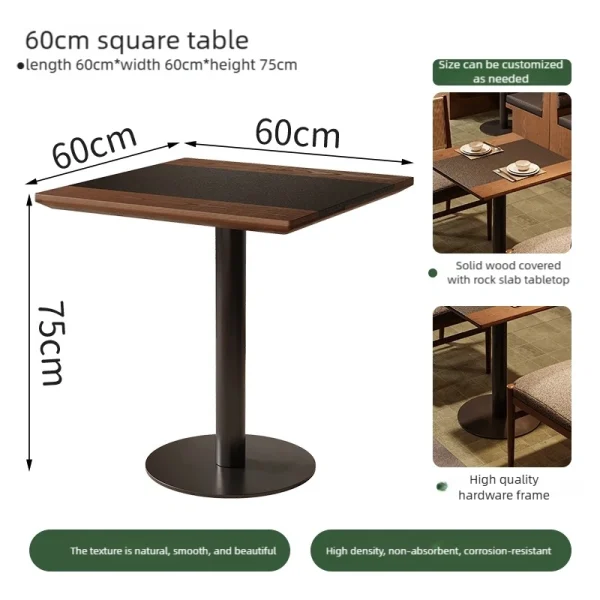Factory-Direct Warm Wood Grain Solid Wood Dining Table and Chair Sets, Booth Seating, and Sofas for Restaurants and Cafes – Support Customization