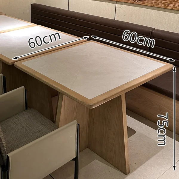 Wholesale White Modern Oriental Restaurant Furniture Set with Upholstered Chairs and Wooden Dining Tables for Hotel Café Tea House