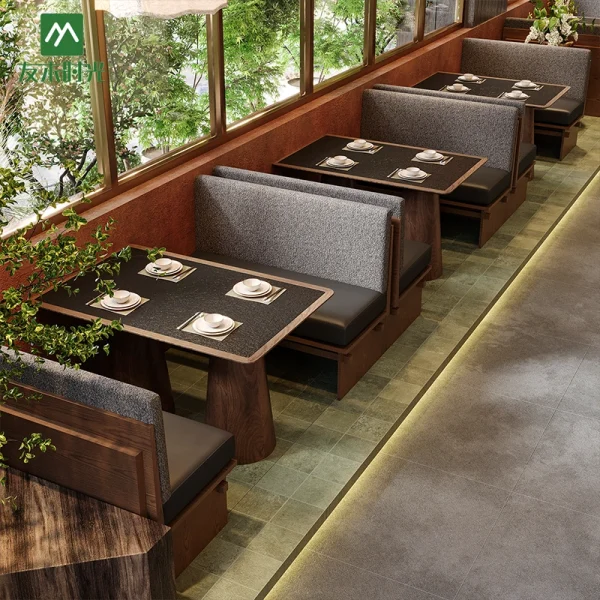 Wholesale Log-style Commercial Restaurant Furniture, Solid Wood Dining Chairs, Slate Dining Tables, Long Booth Sofas