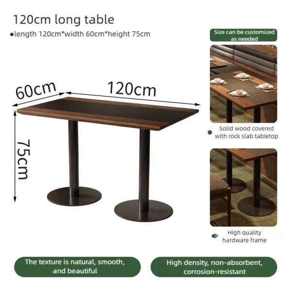Factory-Direct Warm Wood Grain Solid Wood Dining Table and Chair Sets, Booth Seating, and Sofas for Restaurants and Cafes – Support Customization