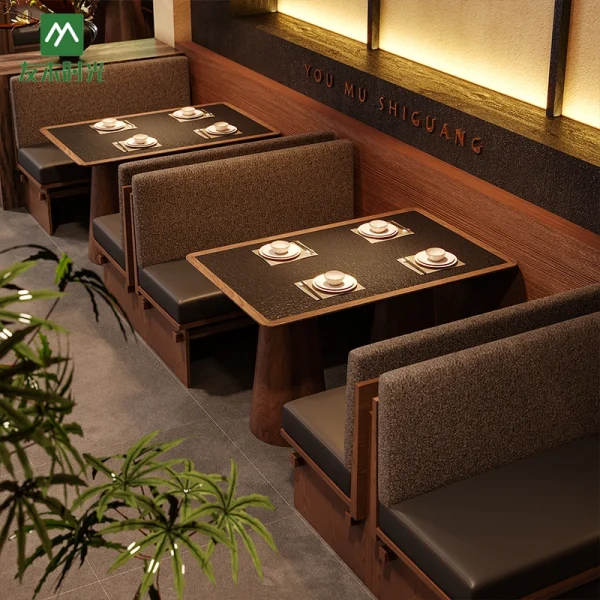 Wholesale Log-style Commercial Restaurant Furniture, Solid Wood Dining Chairs, Slate Dining Tables, Long Booth Sofas