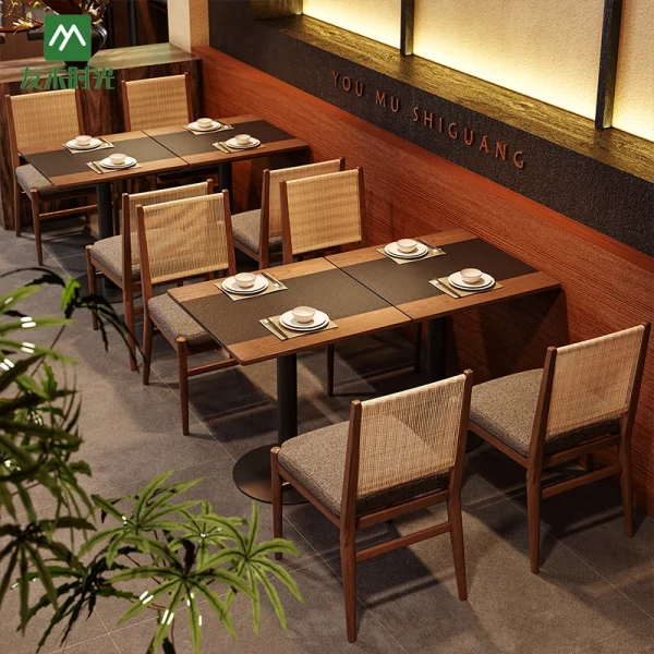 Factory Custom Restaurant Furniture, Contract Furniture for Your Business or Brand – This Collection Features a Japanese-inspired Aesthetic with an Elegant Style