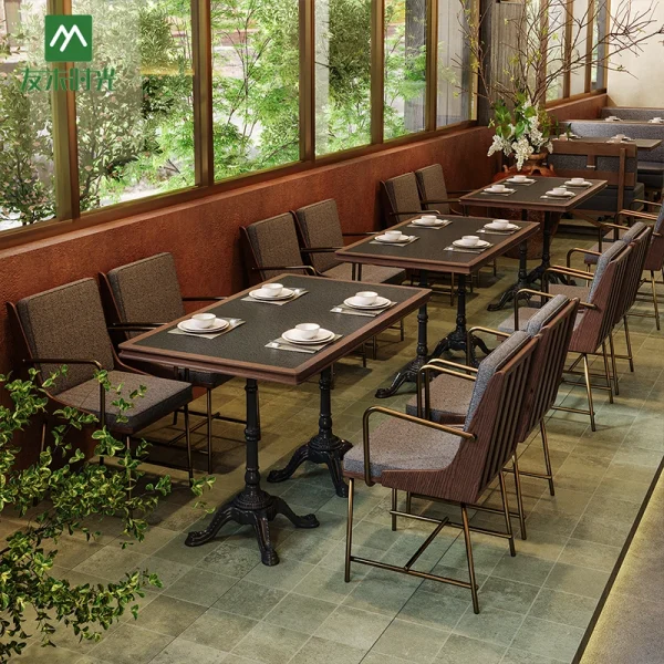 Wholesale Premium Wooden Warm Restaurant Furniture sets, including booth sofas. Suitable for commercial restaurants and cafes.