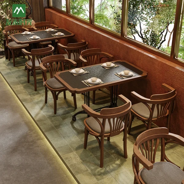 Custom and Wholesale Elegant Asian and Japanese-style Restaurant Furniture, Suitable for Tea Restaurants, Sushi Bars, and Boutique Hotels