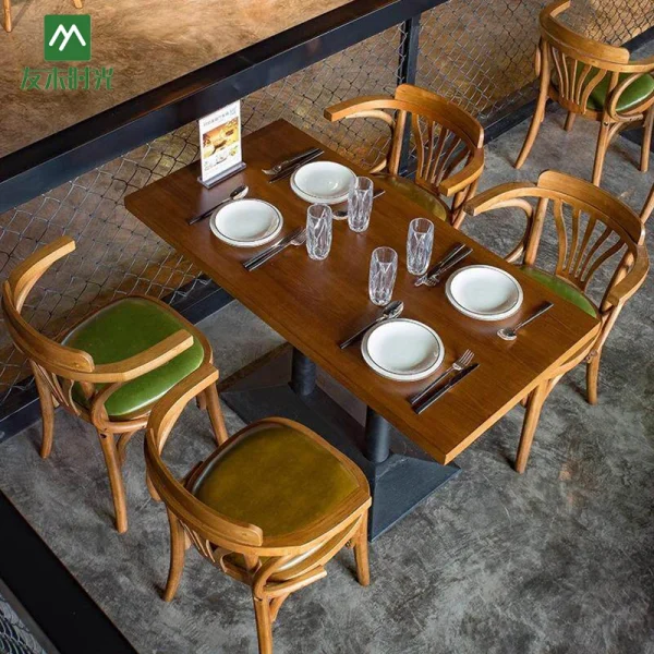 Wholesale American-Style Restaurant Furniture, Solid Wood Armchairs, and Simple Square Dining Tables – Customization Services Available