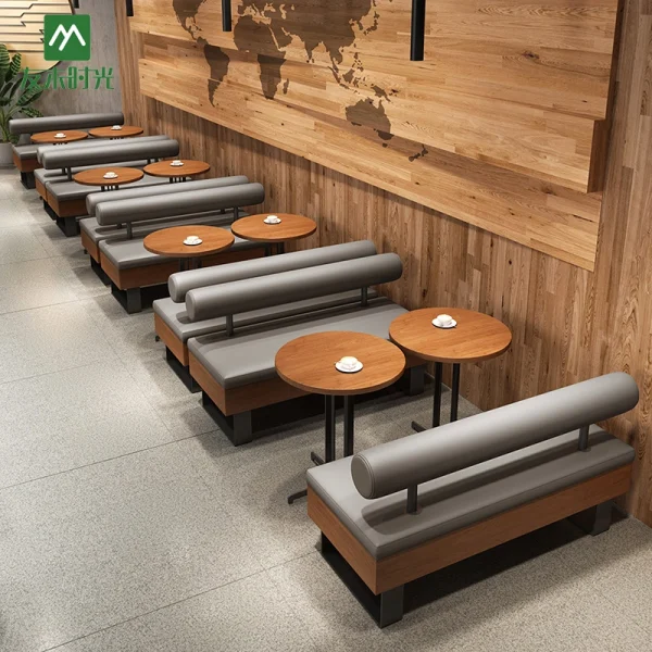 Custom Modern Solid Wood Furniture Set for Milk Tea Shop, Cafe, Restaurant – Supports Restaurant Space Planning