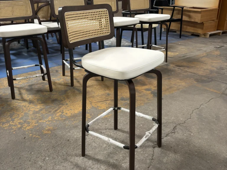 rattan chair in factory