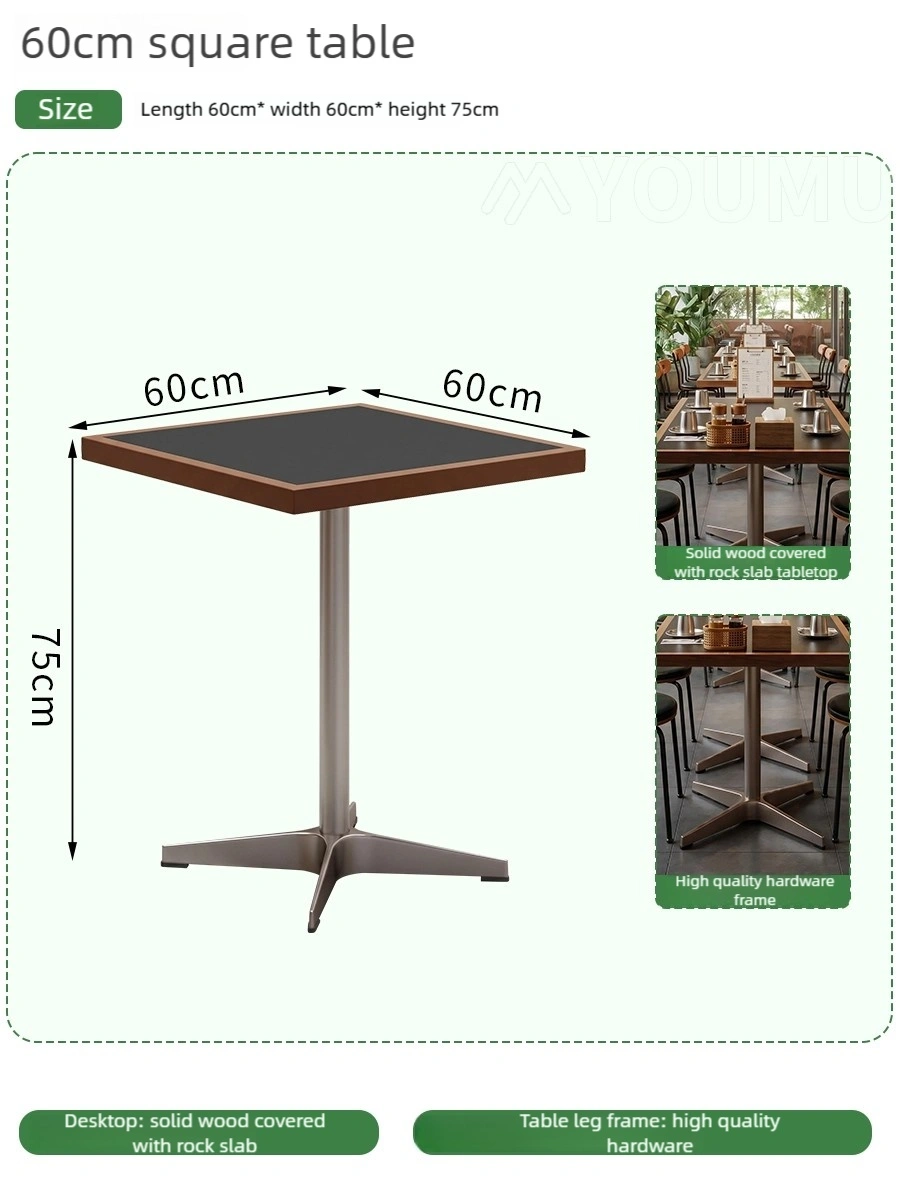 4 Seater Restaurant Table Set, Square Cafe Table Set – Pedestal Base Dining Tables & Wood Back Chairs - Image 8