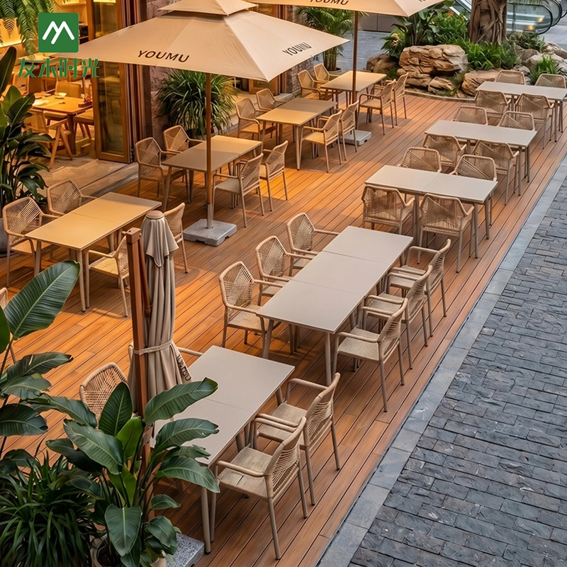 Minimalist Commercial Outdoor Restaurant Tables and Chairs; Metal Construction with Waterproof Materials – Restaurant Outdoor Furniture Supplier - Image 2