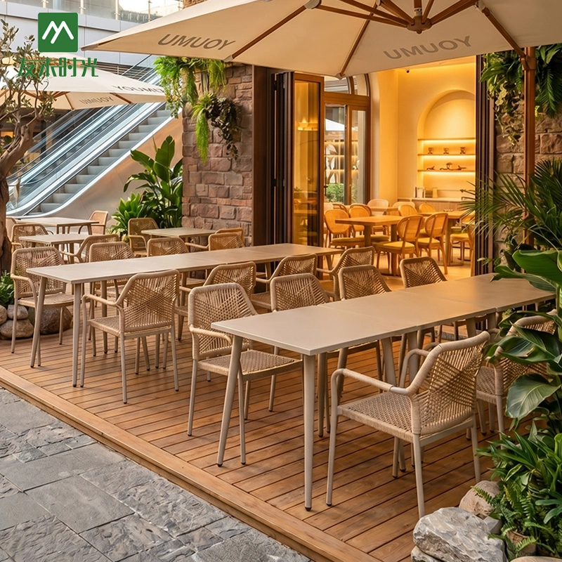Minimalist Commercial Outdoor Restaurant Tables and Chairs; Metal Construction with Waterproof Materials – Restaurant Outdoor Furniture Supplier - Image 4