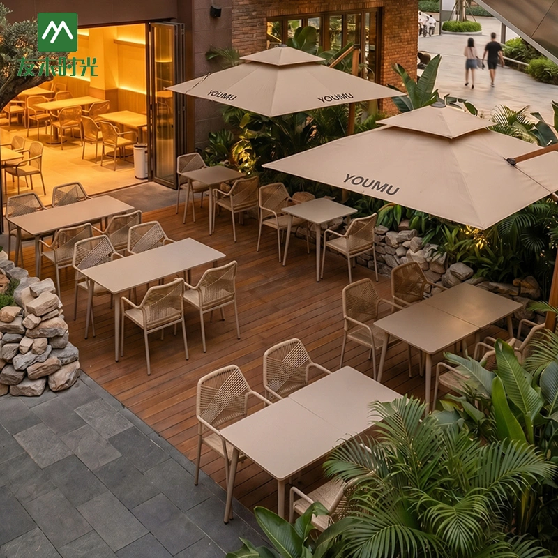 Minimalist Commercial Outdoor Restaurant Tables and Chairs; Metal Construction with Waterproof Materials – Restaurant Outdoor Furniture Supplier - Image 3