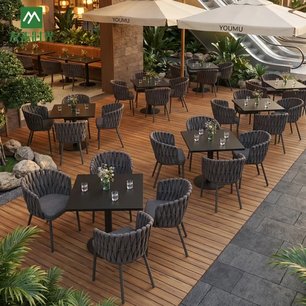 Factory Direct Durable Outdoor Restaurant Furniture, Waterproof Aluminum Alloy Frame – Creating a High-quality Outdoor Dining Area