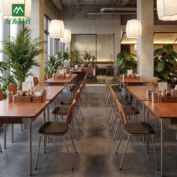 One-Stop Custom Minimalist Style Café and Restaurant Furniture, Factory Bulk Supply High Quality Metal Table and Chair Set