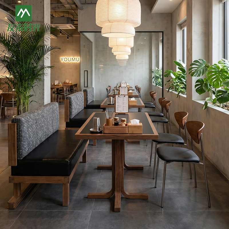 Cafe Booth Seating, Table, and Chair Set, Restaurant Banquette Seating Set – China Factory Direct - Image 5