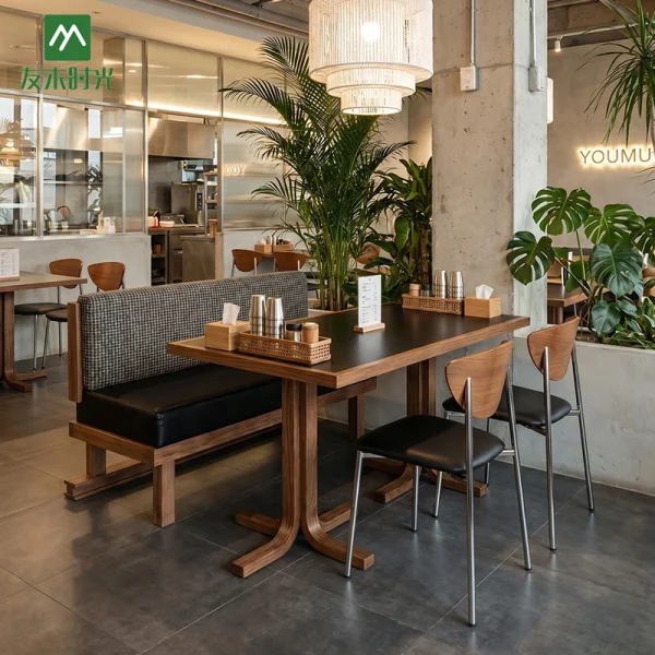 Cafe Booth Seating, Table, and Chair Set, Restaurant Banquette Seating Set – China Factory Direct