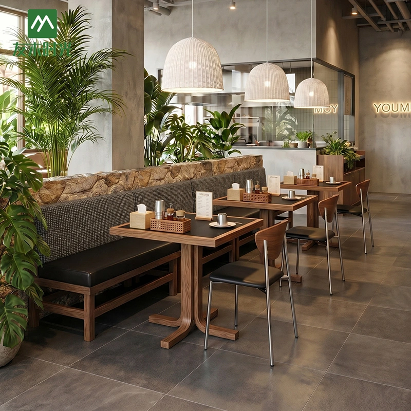 Cafe Booth Seating, Table, and Chair Set, Restaurant Banquette Seating Set – China Factory Direct - Image 2