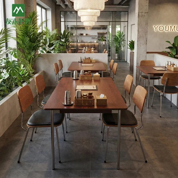 One-Stop Custom Minimalist Style Café and Restaurant Furniture, Factory Bulk Supply High Quality Metal Table and Chair Set