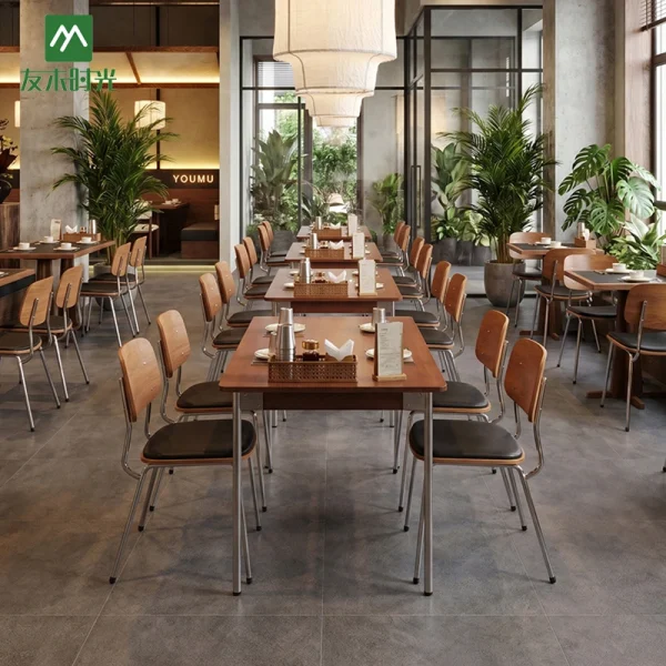 One-Stop Custom Minimalist Style Café and Restaurant Furniture, Factory Bulk Supply High Quality Metal Table and Chair Set