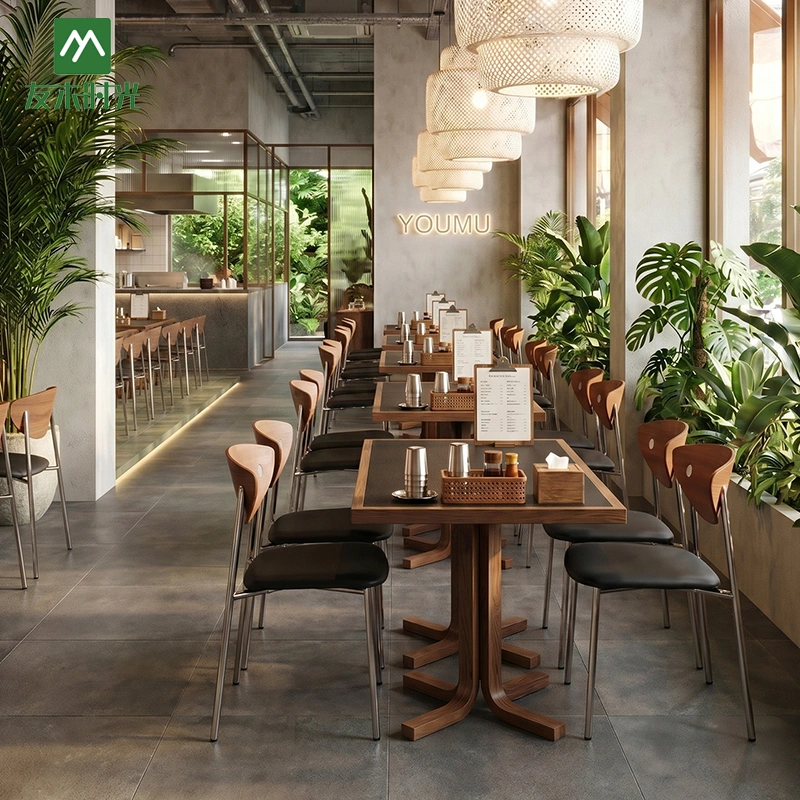 Modern Café Style Wood Dining Table and Chair Set for Restaurants – China Restaurant Furniture Factory - Image 3