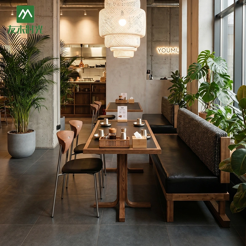 Modern Café Style Wood Dining Table and Chair Set for Restaurants – China Restaurant Furniture Factory - Image 5
