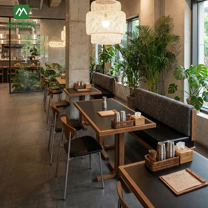 Cafe Booth Seating, Table, and Chair Set, Restaurant Banquette Seating Set – China Factory Direct - Image 4
