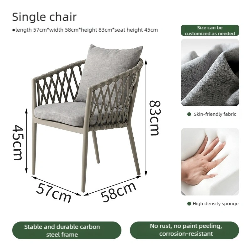 Factory Direct Outdoor Table and Chair for Restaurant and Hotel – Commercial-Grade Aluminum and Rope-Woven Outdoor Restaurant Furniture - Image 6