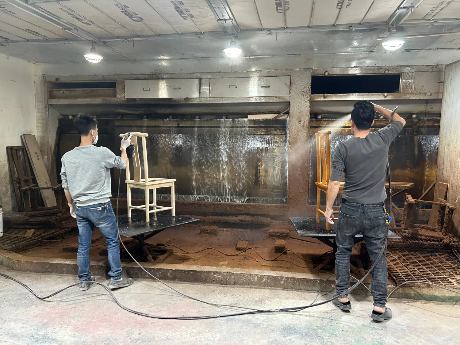 Restaurant Furniture Production Spray Coating Process