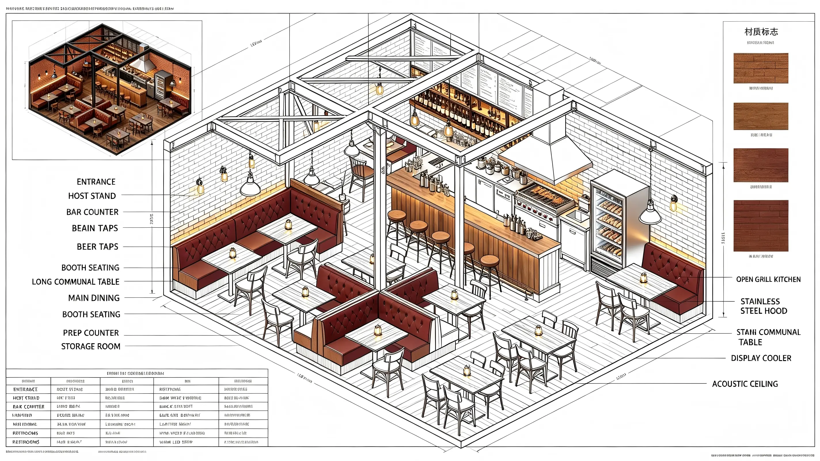 customized restaurant furniture based on drawings Youmu Shiguang