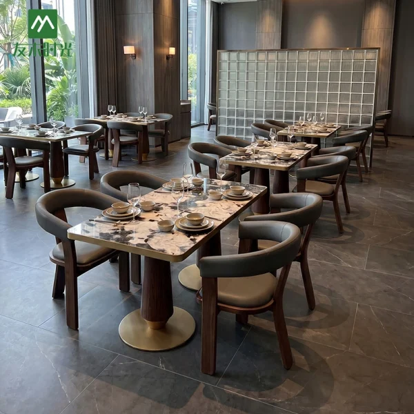 Custom High-end Hotel Restaurant Furniture Set with Luxury Chairs and Tables – Supplied by Foshan Restaurant Furniture Factory
