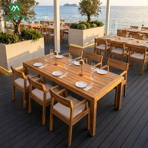 Resort Outdoor Furniture – Durable Outdoor Wooden Furniture Set for Hotels and Patios