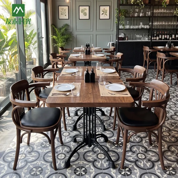 High-Quality Bistro Table and Chair Set with Black Leather Seating – China Factory Supply