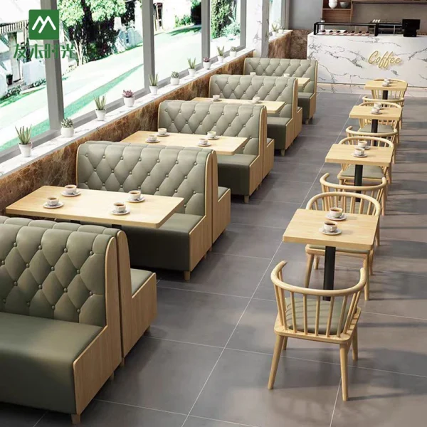 Premium Wooden Booth Seating, Table, and Chair Set – China Factory Supply