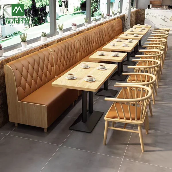 Premium Wooden Booth Seating, Table, and Chair Set – China Factory Supply