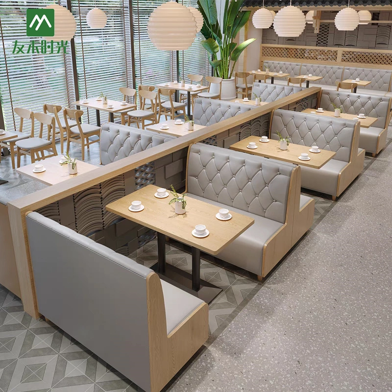 Premium Wooden Booth Seating, Table, and Chair Set – China Factory Supply - Image 4
