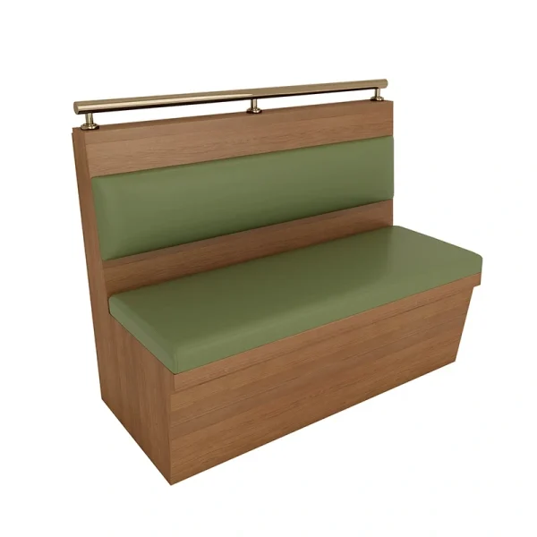 Wholesale Restaurant & Café Table and Chair Set: Walnut-Finish Frame with PU Leather Booth Seating – Customizable Size, Color, and Logo