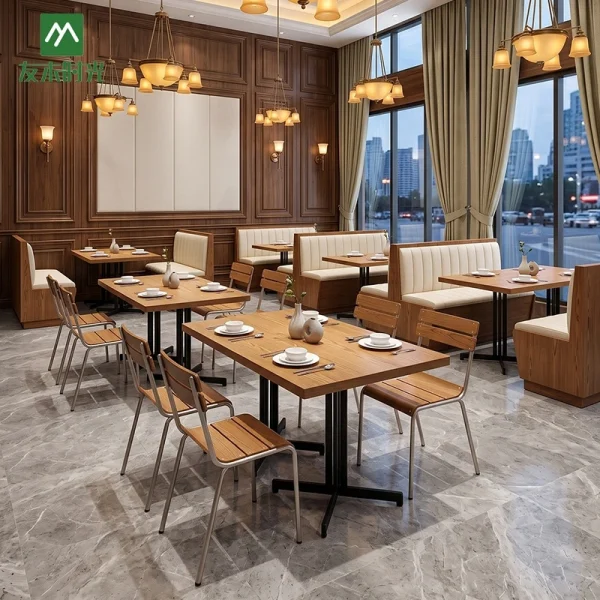 Complete Restaurant Furniture Sets – Wooden Restaurant Booth Tables and Chairs