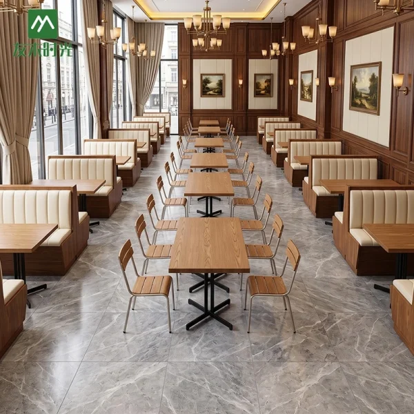 Complete Restaurant Furniture Sets – Wooden Restaurant Booth Tables and Chairs