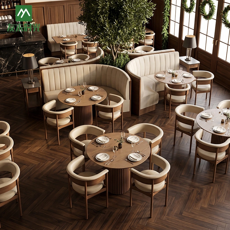 Upholstered Restaurant Booths, Chairs and Wooden Table – Direct Factory Supply - Image 4