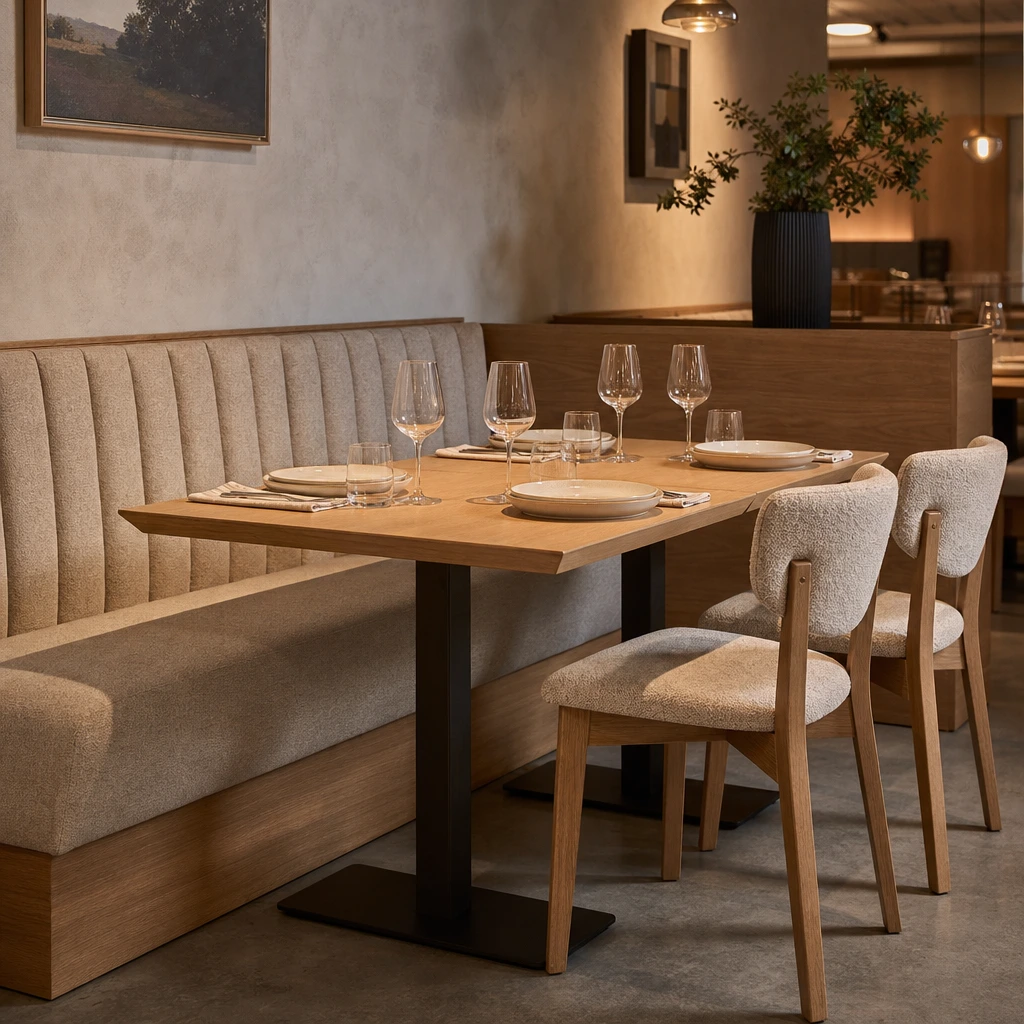 Material Craftsmanship Detail - White Oak and Linen Fabric