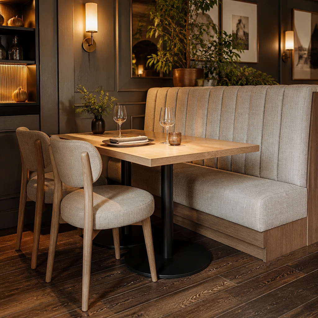 Standard 4-Seater Dining Booth and Chair Setup